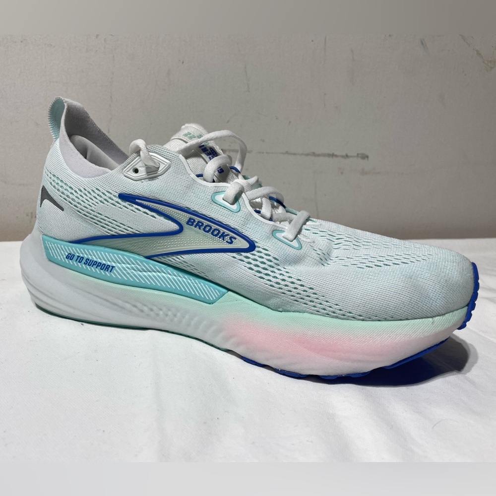 Brooks Women's Glycerin GTS 22 Running Shoe 10.5 White Limpet Shell Amparo Blue - Picture 7 of 16